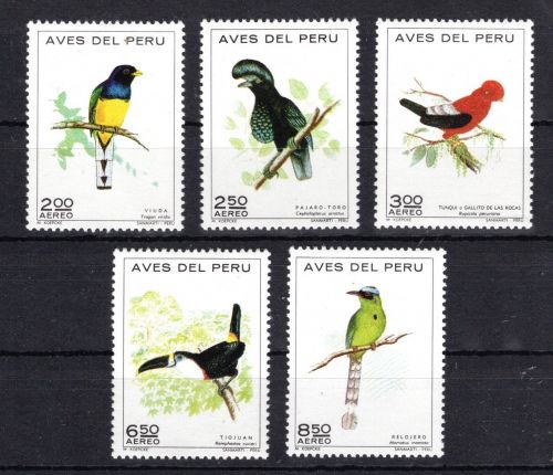 Peru MiNr. 862-866 Heimische Vögel, Satz postfrisch Tiere