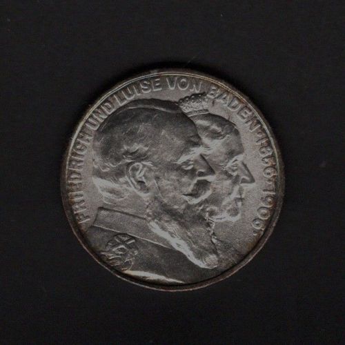 Baden 1906 2 Mark Friedrich I. mit Luise vz
