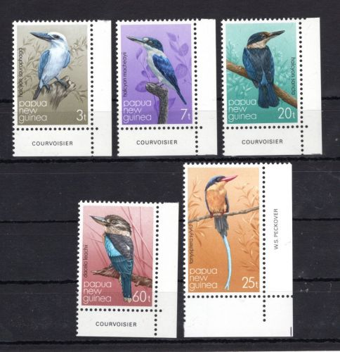 Papua Neuguinea MiNr. 402-406 Eisvogel 1981. ER-Stücke postfrisch Tiere