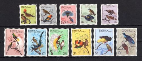 Papua Neuguinea MiNr. 62-72 Paradiesvögel 1964, Satz postfrisch Tiere