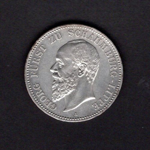 Schaumburg-Lippe 1904 2 Mark Fürst Georg vz-st
