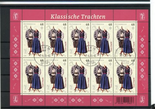 Österreich Kleinbogen MiNr. 3211 Versandstellenstempel Trachten