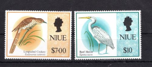Niue MiNr. 832-833 Fischreiher und Langschwanz-Koel postfrisch Tiere
