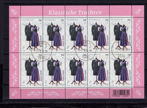 Österreich Kleinbogen MiNr. 3150 Versandstellenstempel Trachten