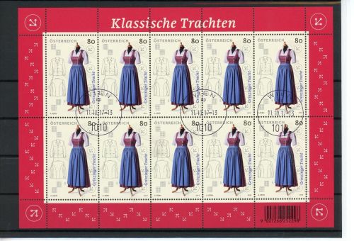 Österreich Kleinbogen MiNr. 3364 Versandstellenstempel Trachten