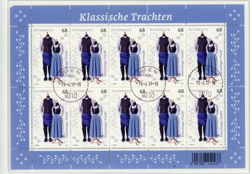 Österreich Kleinbogen MiNr. 3338 Versandstellenstempel Trachten