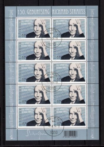 Österreich Kleinbogen MiNr. 3144 Versandstellenstempel Richard Strauss