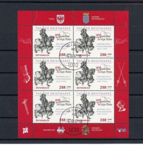 Österreich Kleinbogen MiNr. 3362 Versandstellenstempel Ritter