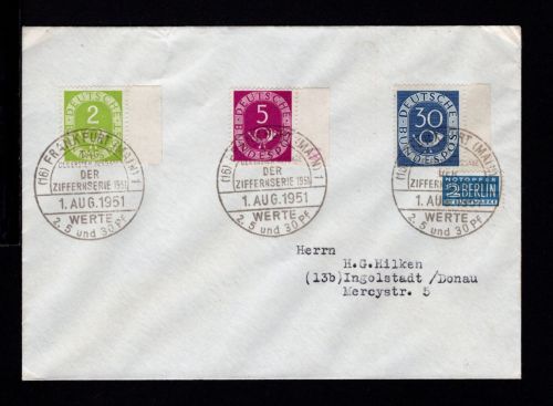 Bund MiNr. 123, 125, 132 Ersttagsbriefe/ FDC mit ESST Posthorn