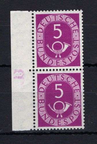 Bund MiNr. 125 DZ 8 postfrisch senkr. Paar, geprüft Schlegel