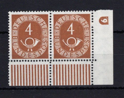 Bund MiNr. 124 DZ 6 postfrisch waag. Paar, geprüft Schlegel