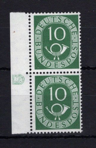 Bund MiNr. 128 DZ 5 postfrisch senkr. Paar, geprüft Schlegel