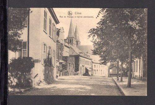AK Cleve (Kleve) NRW um 1920 Rue de Nassau et Eglise, belg. Karte