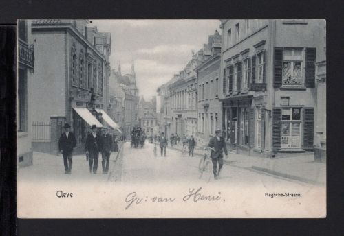 AK Cleve (Kleve) NRW 1904 Hagsche-Strasse mit Kutsche