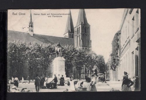 AK Cleve (Kleve) NRW 1912 Kleiner Markt am Kurfürsten Denkmal