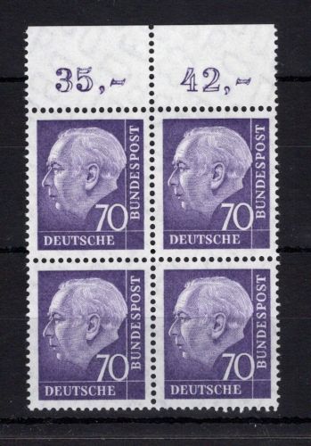 Bund MiNr. 263 xw postfrisch 4er Block Oberrand, ungefaltet