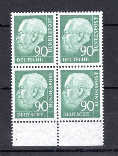 Bund MiNr. 265 xv postfrisch 4er Block Unterrand, ungefaltet