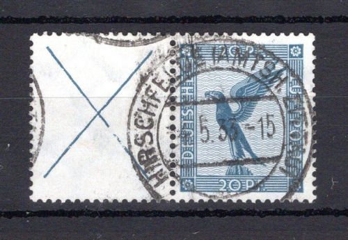 Deutsches Reich Zusammendruck MiNr. W21.1 Vollstempel ungefaltet