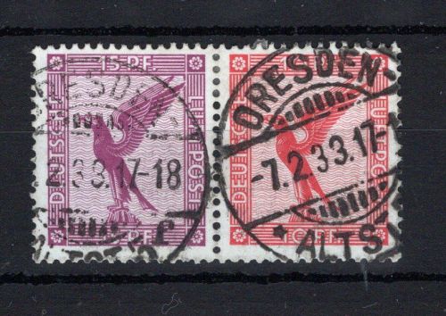 Deutsches Reich Zusammendruck MiNr. W22 Vollstempel ungefaltet