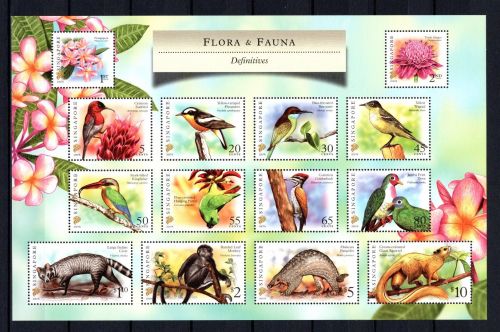 Singapur Kleinbogen MiNr. Flora Fauna Definitives 2007 postfrisch Tiere