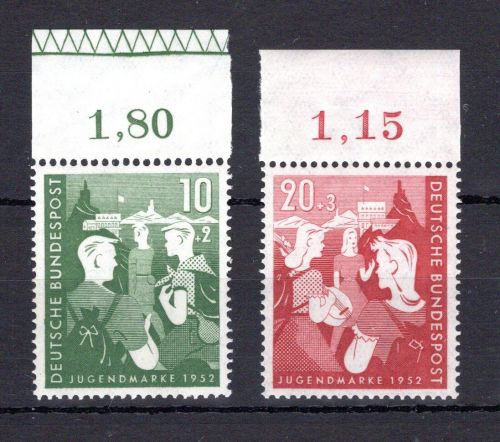 Bund MiNr. 153-154 Oberrand postfrisch