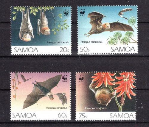 Samoa WWF MiNr. 754-757 Flughunde, Satz postfrisch Tiere