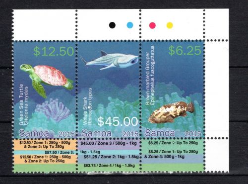 Samoa MiNr. 1230-1232 Meerestiere: ER-Stück, postfrisch Tiere