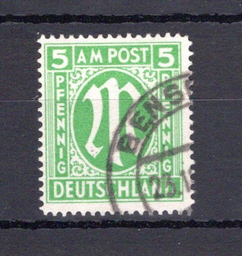 Bi-Zone MiNr. 12 Gy gestempelt waag. Paar, geprüft Hettler