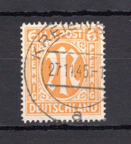 Bi-Zone MiNr. 13 Gy gestempelt geprüft Hettler