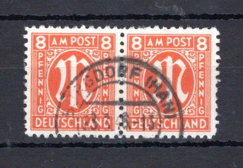 Bi-Zone MiNr. 21 Az gestempelt waag. Paar, geprüft Wehner