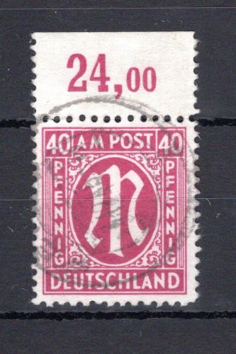 Bi-Zone MiNr. 30 b Bz Oberrand gestempelt geprüft Hettler