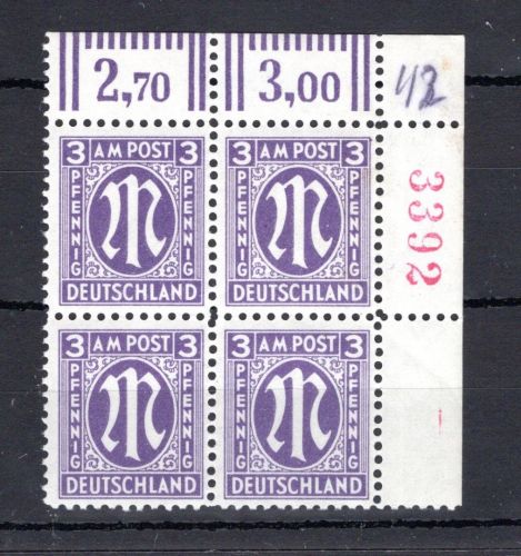 Bi-Zone MiNr. 17 b Bz r4 postfrisch linke Spalte gefaltet