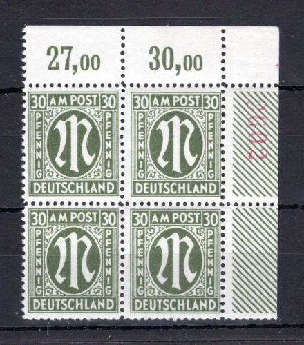 Bi-Zone MiNr. 29 b Cz r4 postfrisch untere Reihe gefaltet