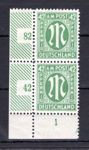 Bi-Zone MiNr. 31 Az Br I postfrisch 2 x waag. gefaltet