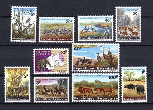 Ruanda MiNr. 104-113 Satz postfrisch Heimische Wildtiere