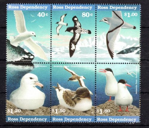 Ross Gebiet MiNr. 44-49 Zusammendruck postfrisch Möwen Vögel