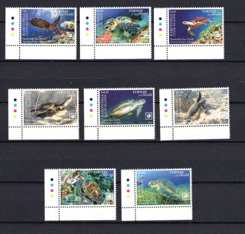 Cook Inseln MiNr. 120-127A postfrisch Schildkröten-Arten Turtles 2020