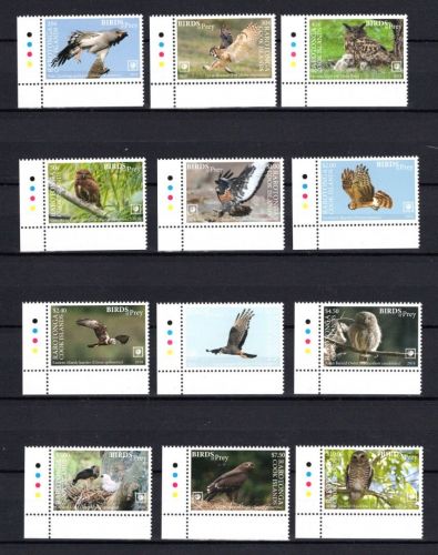 Cook Inseln MiNr. 58-69 postfrisch Vögel Greifvögel Eulen Uhus