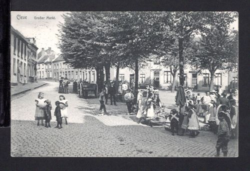 AK Cleve (Kleve) NRW 1917 Großer Markt mit Markttreiben
