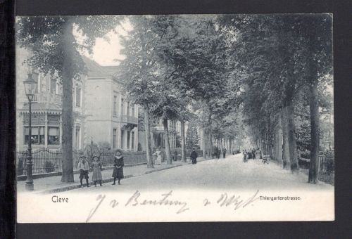 AK Cleve (Kleve) NRW 1904 Thiergartenstrasse