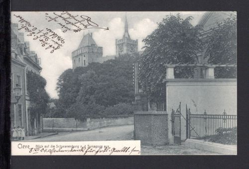 AK Cleve (Kleve) NRW 1904 Blick von der Synagoge auf Schwanenburg