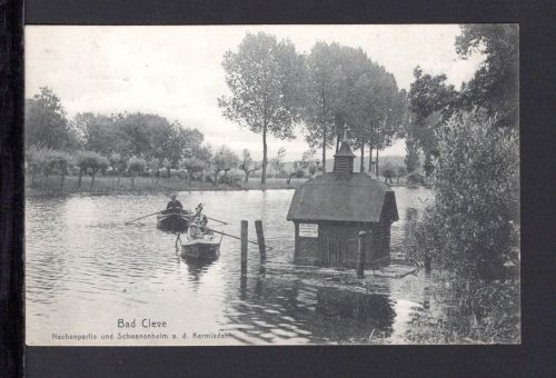 AK Cleve (Kleve) NRW 1909 Nachenpartie und Schwanenheim im Kermisdahl