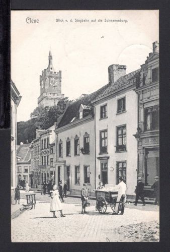 AK Cleve (Kleve) NRW 1911 Blick v d, Stegbahn auf Schwanenburg