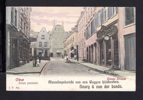 AK Cleve (Kleve) NRW 1903 Große Straße coloriert, niederl. Version