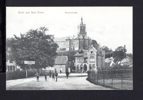 AK Cleve (Kleve) NRW um 1910 Gartenstraße mit Blick auf Schwanenburg