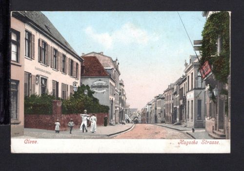 AK Cleve (Kleve) NRW um 1910 Hagsche Strasse kaiserl. Postamt coloriert