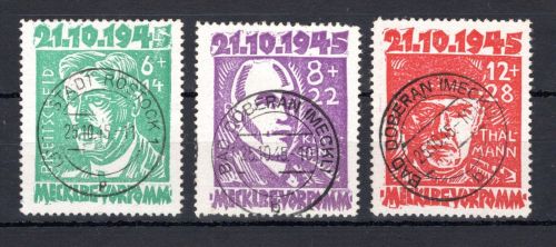 SBZ Meck.-Vorpommern MiNr. 20-22 gestempelt geprüft Kramp