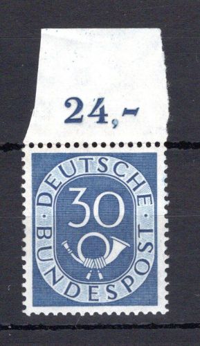 Bund MiNr. 132 Oberrand postfrisch gefaltet, geprüft Schlegel