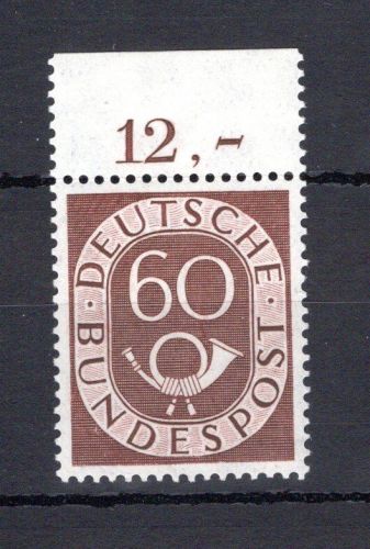 Bund MiNr. 135 Oberrand postfrisch gefaltet, geprüft Schlegel