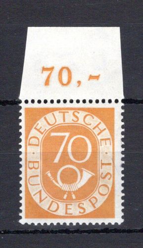 Bund MiNr. 136 Oberrand postfrisch gefaltet, geprüft Schlegel